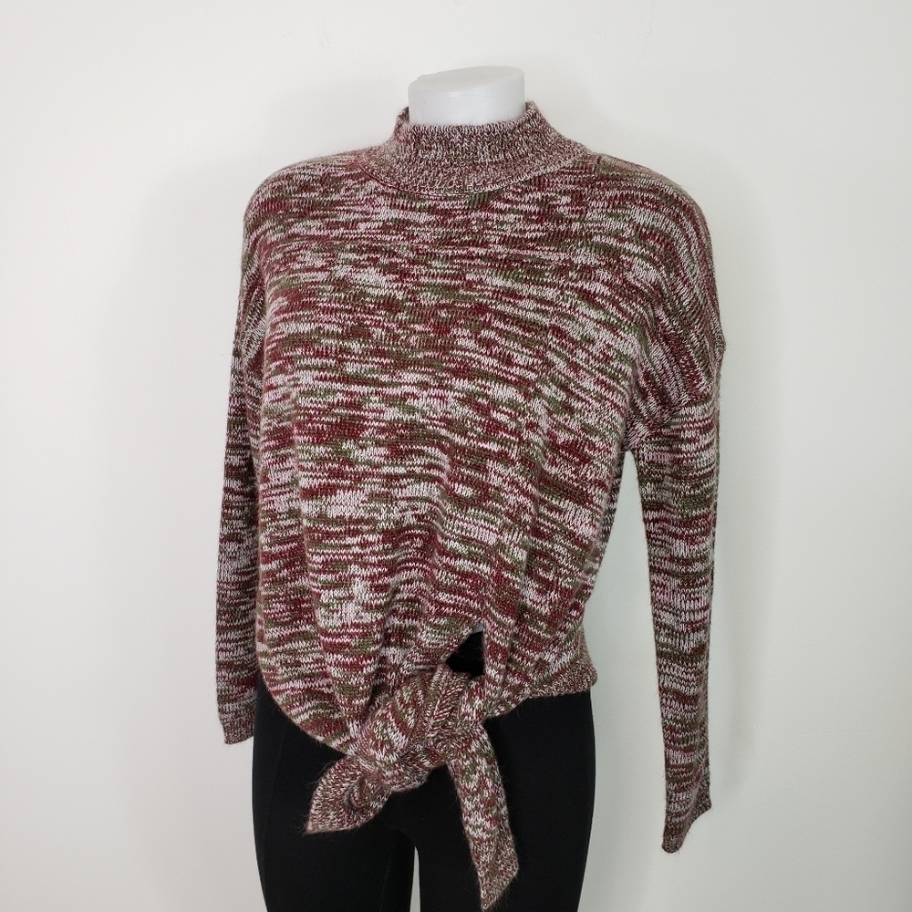 Dj & Juju Alania Sweater Tie Front Mockneck Marled Warm